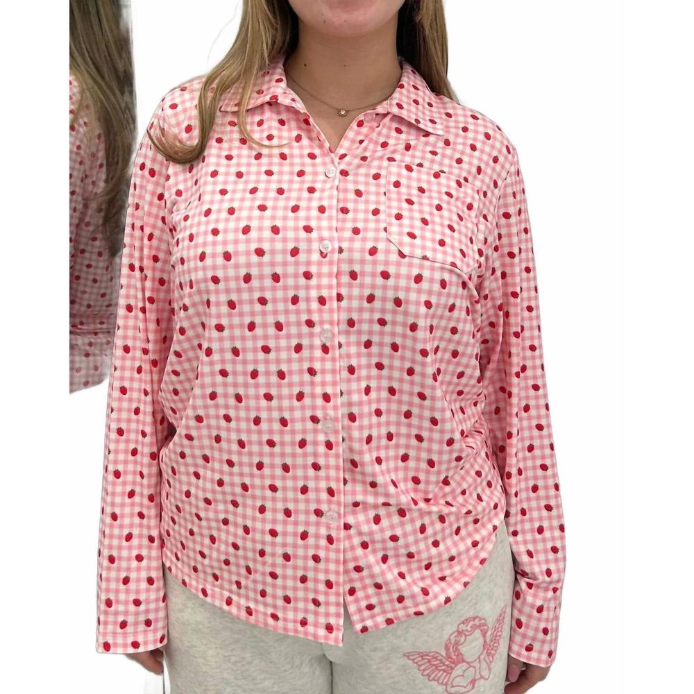 NEW THE HAPPY CAMP3R milkshake pajama top in pink